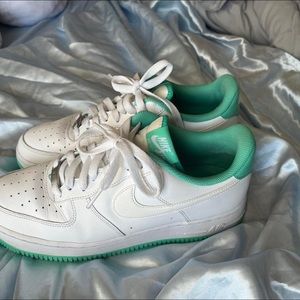 Nike Air Forcd 1s mint green